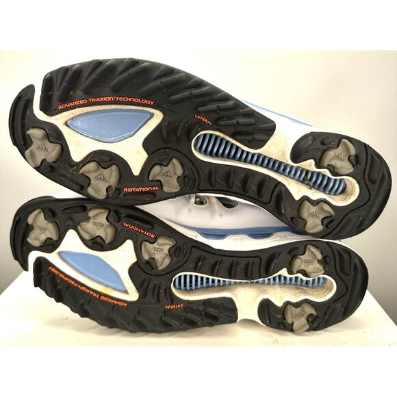 Adidas Womens Shoes Leather Golf Sneakers Adiprene Climacool White Blue Size 6 - Picture 8 of 13